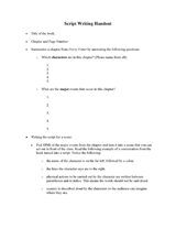 Script Writing Handout